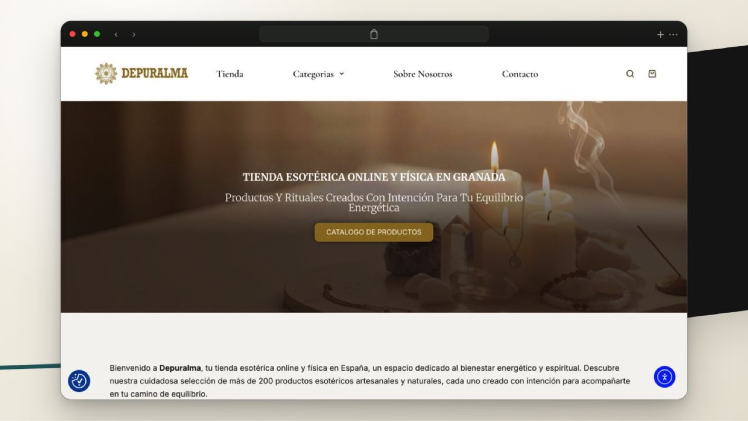 Web de la tienda online Depuralma