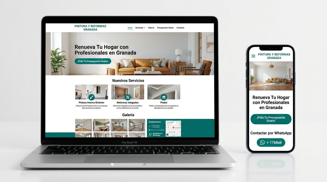 Web de una página adaptada a móvil y ordenador